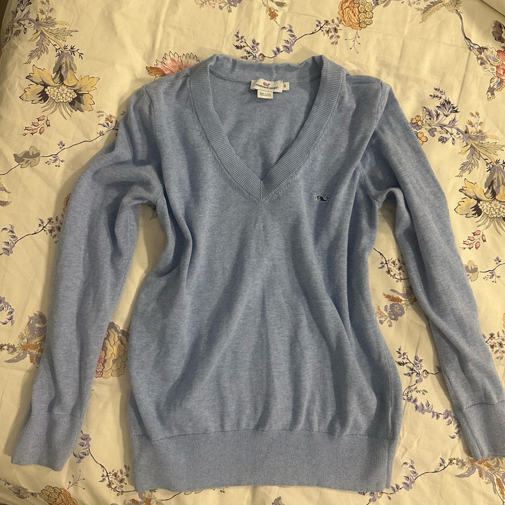 Vineyard Vines Sky Blue V-Neck Sweater